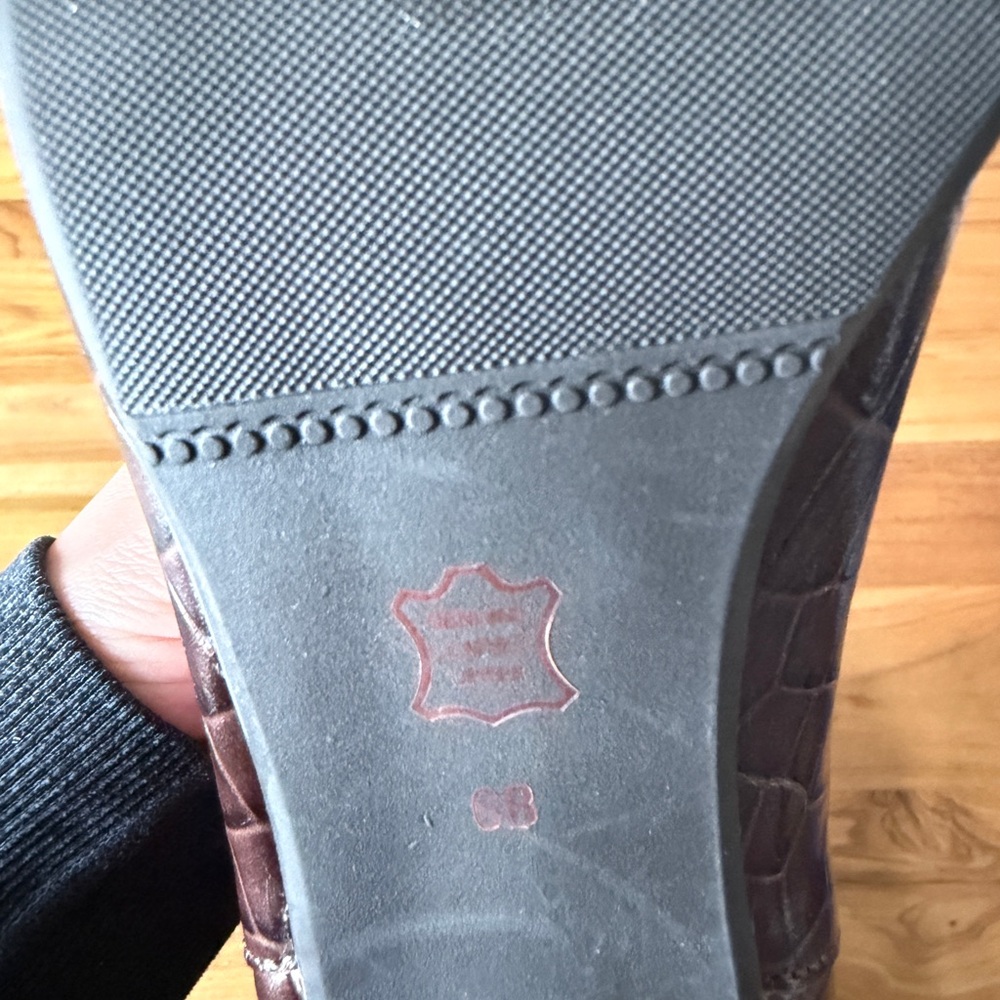 Talbots Elegant Brown Crocodile-Patterned Ankle B… - image 4